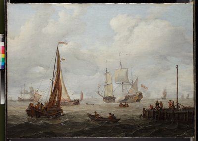 1708年以前のオランダ人戦士の海の作品 作： Abraham Storck