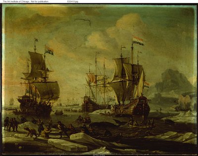 オランダの捕鯨船団 作： Abraham Storck