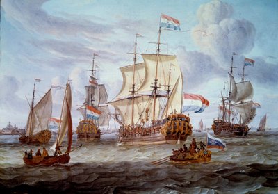 アムステルダム港のペテロとパウロの群れ アブラハム・シュトルック（1635-1710）の絵画 17世紀のアムステルダム。海洋歴史博物館 作： Abraham Storck