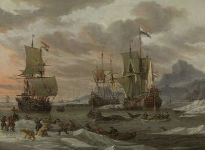 北極海の捕鯨場 捕鯨場 作： Abraham Storck