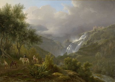 チボリのカスケード、嵐の接近、1824年 作： Abraham Teerlink
