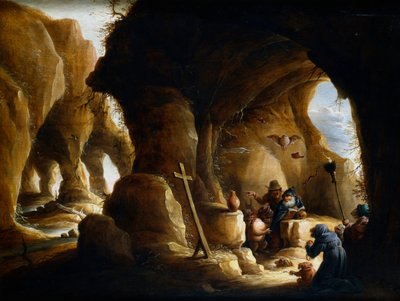 聖アントニウスの誘惑、c1649-1670 作： Abraham Teniers