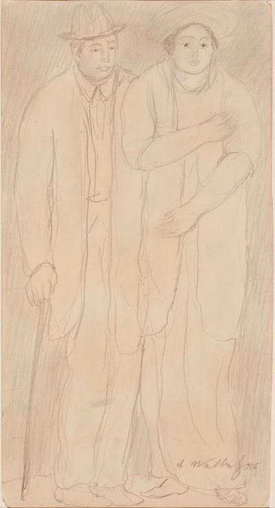 男と女、1905 年。 作： Abraham Walkowitz