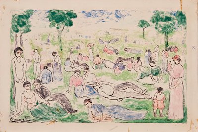 フィギュアのある公園、1908年。 作： Abraham Walkowitz
