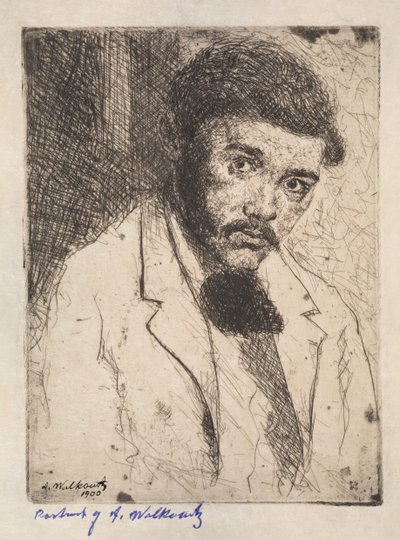 自画像、1900 年。 作： Abraham Walkowitz