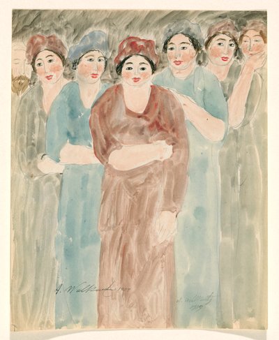 立っている女性 作： Abraham Walkowitz
