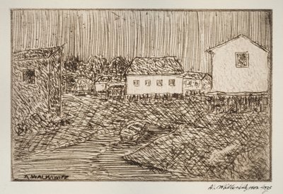ストリート シーン、建物、または肖像画、1902-1905 年。 作： Abraham Walkowitz