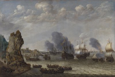 スペイン人と上陸するオランダ人との間の海岸近くの戦い 作： Abraham Willaerts