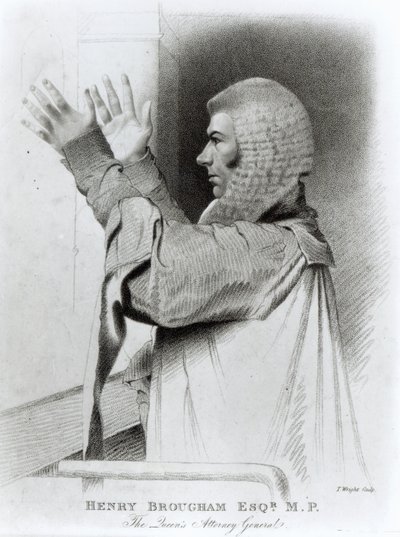 ヘンリーブロアムEsq MP、女王の司法長官、T.Wrightによって刻まれた、1821年 作： Abraham Wivell