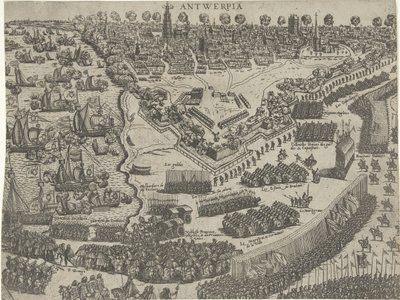 アンジュー公のアントワープ到着とオラニエ公の歓迎、1582年 作： Abraham de Bruyn (attributed to)