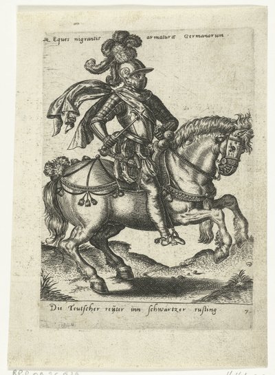 黒い鎧を着たドイツの騎手 作： Abraham de Bruyn (attributed to)