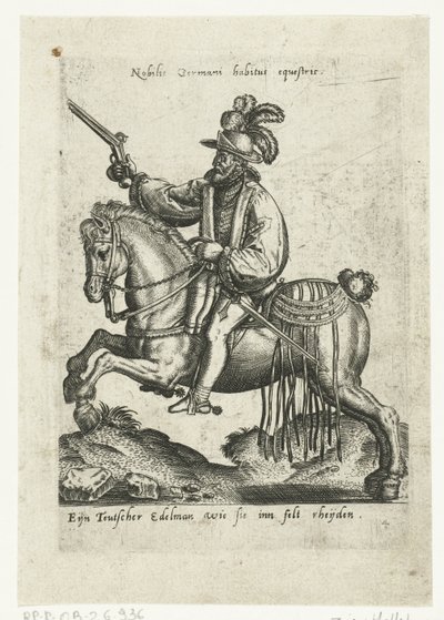 ピストルを持ったドイツの騎手 作： Abraham de Bruyn (attributed to)