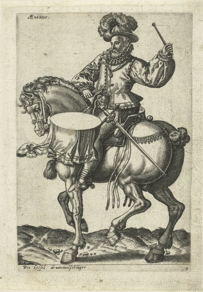 馬に乗ったドイツのドラマー 作： Abraham de Bruyn (attributed to)