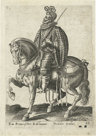 馬に乗ったフランスの貴族 作： Abraham de Bruyn (attributed to)