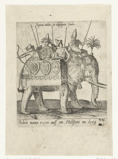 戦象に乗るインディアン 作： Abraham de Bruyn (attributed to)