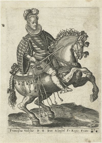 馬に乗ったアンジュー公フランソワの肖像 作： Abraham de Bruyn (attributed to)