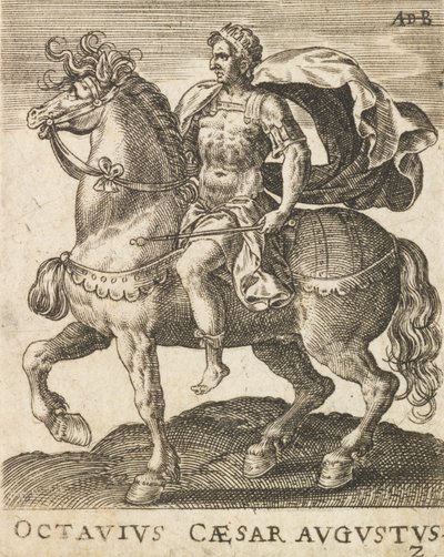 Octavius Caesar Augustus from Twelve Caesars on Horseback, ca. 1565-1587年、約。 1565-1587。 作： Abraham de Bruyn