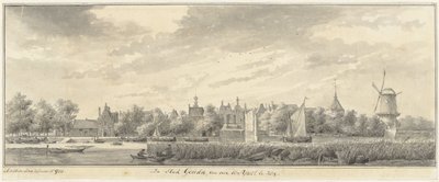 アイセル川の対岸からのゴーダの眺め 作： Abraham de Haen (II)