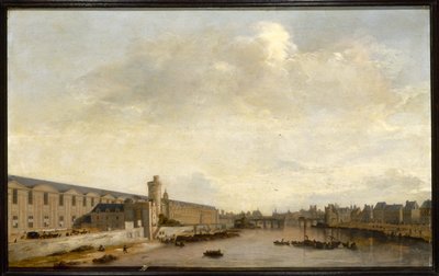 ルーヴル大ギャラリー、ヌーヴ門とトゥール・ド・ボワとともに、1640年頃（木に油彩） 作： Abraham de Verwer