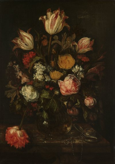 花のある静物 作： Abraham van Beyeren