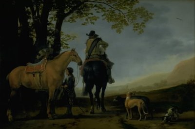 風景の中の二人の騎手 作： Abraham van Calraet