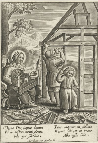 キリストはジョセフが家を建てるのを助ける 作： Abraham van Merlen