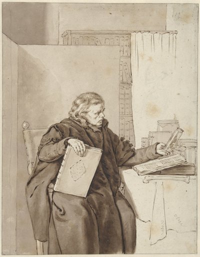 書斎にいる老人の肖像 作： Abraham van Strij (I)