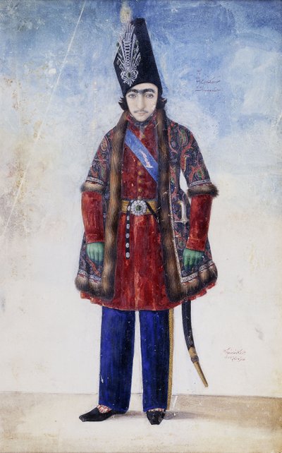 若いナスルアルディンシャーの肖像、1845年頃 作： Abul Hassan Ghaffari