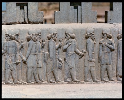 北側階段のレリーフの様子 作： Achaemenid