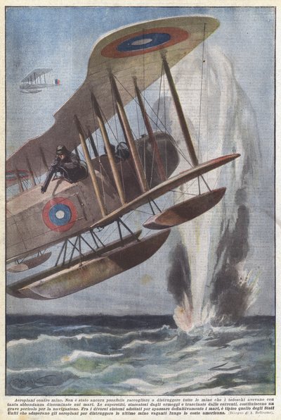 地雷に対する飛行機 作： Achille Beltrame