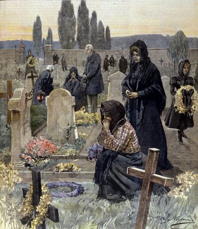 1899年にイタリアで開催されたオールセインツの様子。 作： Achille Beltrame
