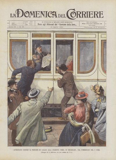 第4コアの午後、ブリュッセル北駅でプリンスオブウェールズを攻撃 作： Achille Beltrame