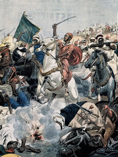 BELTRAME, Achilles (1871-1945).モロッコでの戦争。反乱軍は再びカサブランカを攻撃するが、フランス軍の砲兵隊にやられてしまう 作： Achille Beltrame