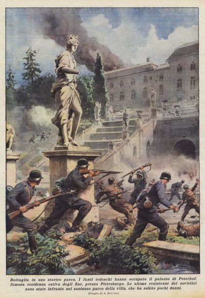歴史的な公園での戦い 作： Achille Beltrame