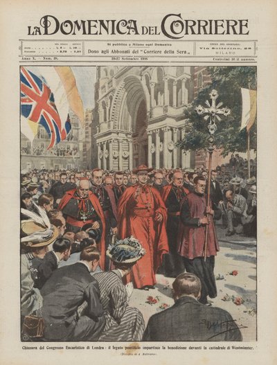 ロンドンでの聖体会議の閉会、教皇使節団は祝福を与えますか？ 作： Achille Beltrame