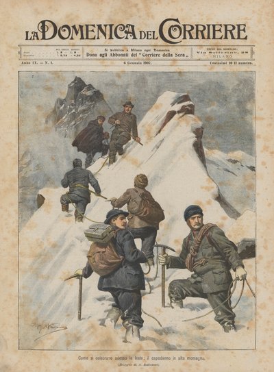 休日が今どのように祝われるか、高山の大晦日 作： Achille Beltrame