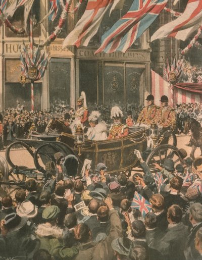 ジョージ5世の祝典の表紙イラスト；イギリス・ロンドン 作： Achille Beltrame