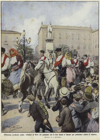 サルデーニャでのデモ 作： Achille Beltrame