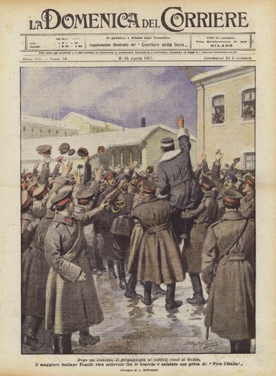 オクタのロシア兵への宣伝演説の後、イタリアの主要なトネリが来ますか？ 作： Achille Beltrame