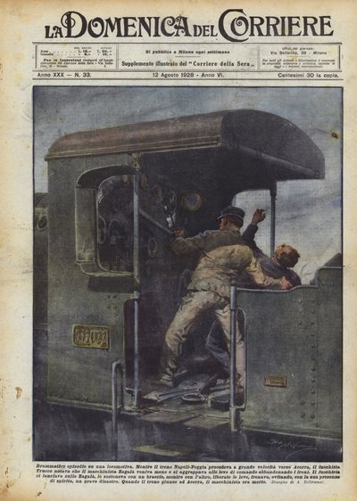 機関車の劇的なエピソード 作： Achille Beltrame