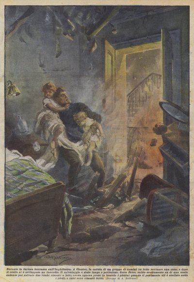 イギリスの嵐の嵐の間に 作： Achille Beltrame