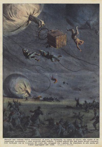 激しい嵐の間、ドイツの球体フィールドは夜ですか？ 作： Achille Beltrame