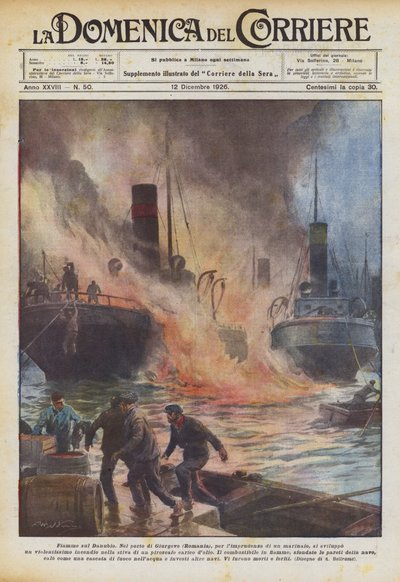 ドナウ川の炎 作： Achille Beltrame