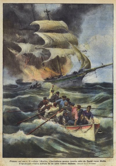 海の炎 作： Achille Beltrame