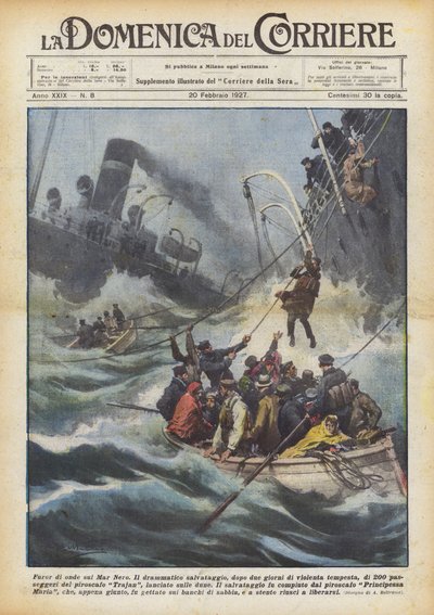 黒海の波の怒り 作： Achille Beltrame