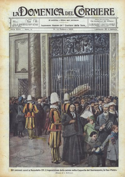 ベネディクト15世への極度の名誉 作： Achille Beltrame