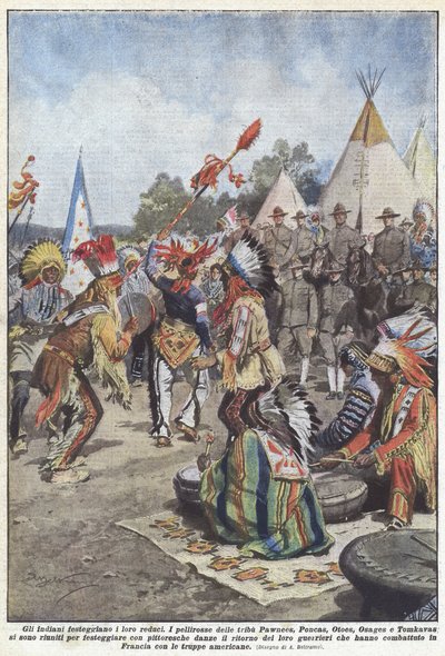 インディアンは退役軍人を祝う 作： Achille Beltrame