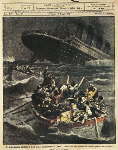 イギリス、旅客船タイタニック号沈没事故 作： Achille Beltrame