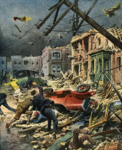 1929年10月、フロリダのハリケーン 作： Achille Beltrame