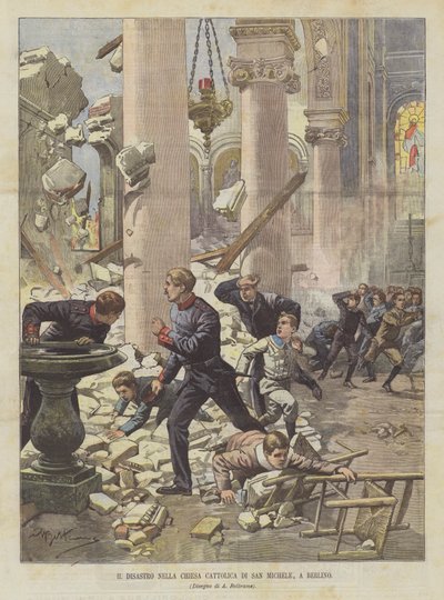 ベルリンの聖ミカエル教会の災害 作： Achille Beltrame